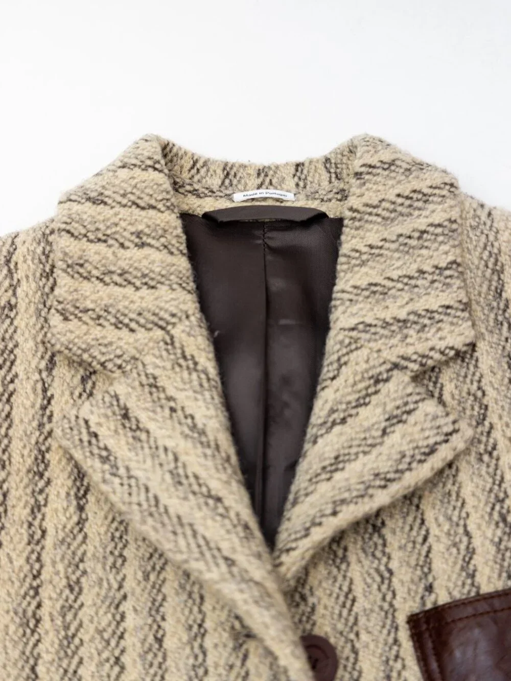 Acne Studio  Leather-Trimmed Wool-Blend Tweed - Picture 6 of 10